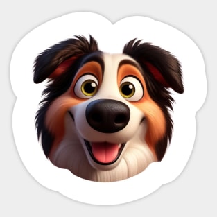 Border Collie Smiling face Sticker